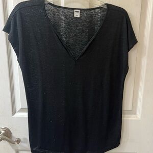 Old Navy Black V-Neck Short Sleeve Tee